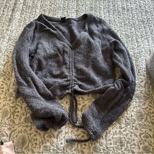 Cropped fuzzy long sleeve